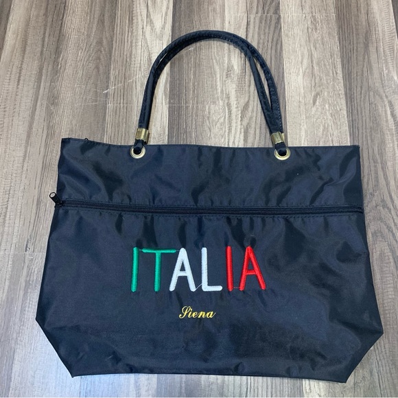 Italia Siena womens medium/large black shoulder tote bag - Picture 2 of 12